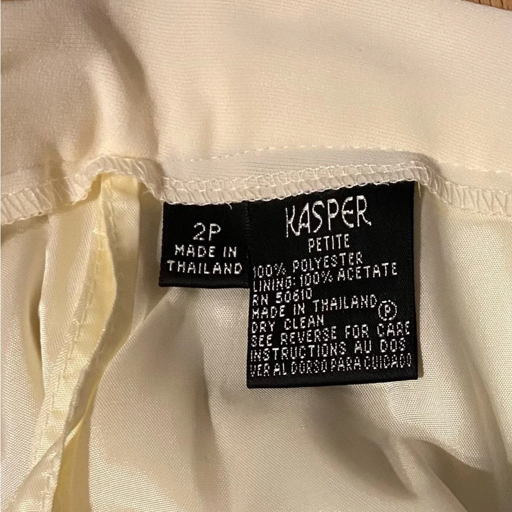 Kasper NWT Timeless Style: Vintage 2P Cream-colored fully-lined pants. - Picture 8 of 10
